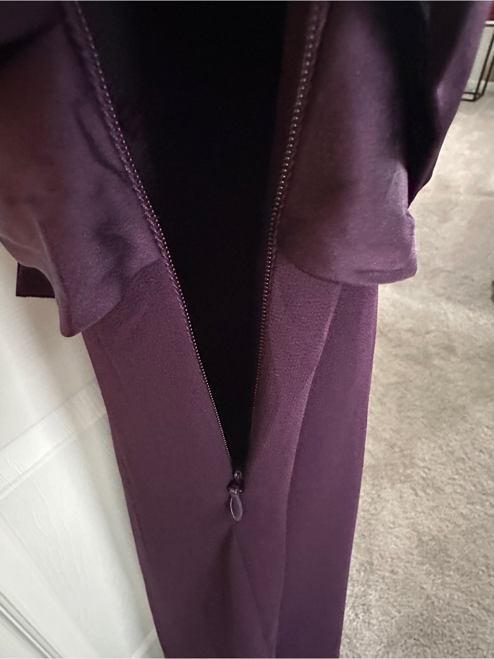 Chaps Sleeveless Plum Maxi Dress with Tie Waist - Picture 3 of 5